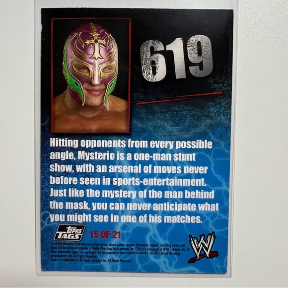 VTG Topps WWE Rey Mysterio 2007 Slam Attax Trading Card #15 - Picture 2 of 2